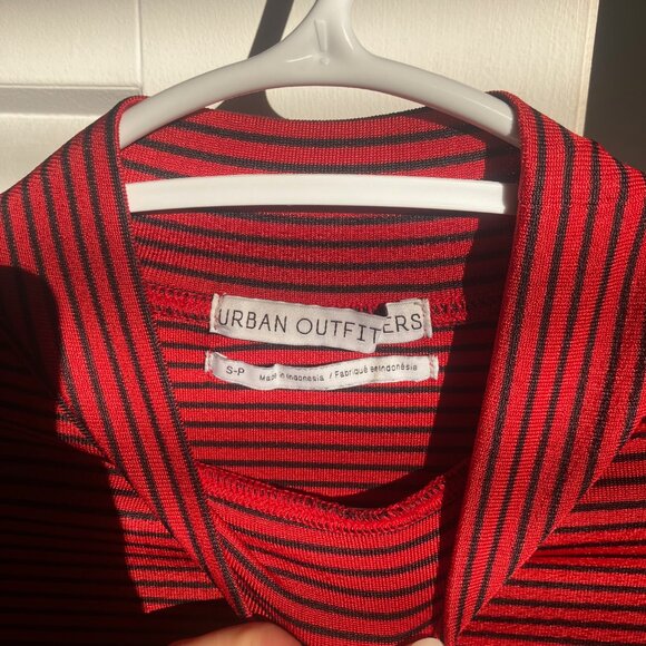 Urban Outfitters Red/Black Striped Turtleneck - Picture 2 of 4